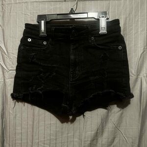 Aeropostale Vintage High Rise Shorty Distressed Jean Shorts